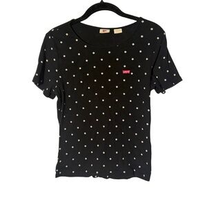 Levi’s Black Short Sleeve Top Daisy Flower Print